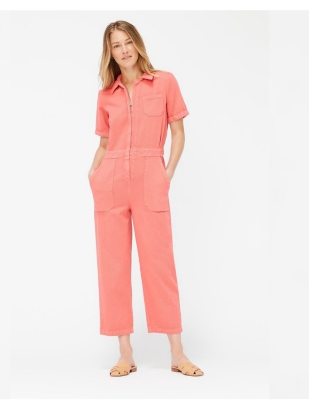 Lacausa Milwood Straight Leg 100% Cotton Jumpsuit Size S boho chic utility 90s